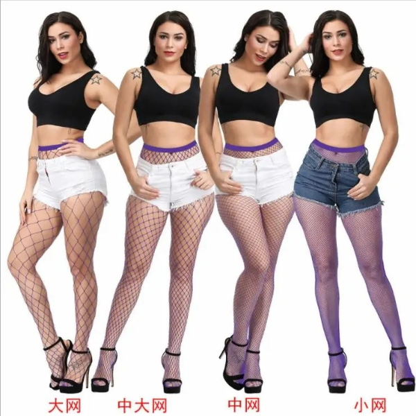 Women’s Plus Size Fishnet Stockings – Multicolor Mesh Tights, Anti-Hook Nylon