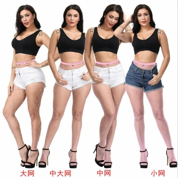 Women’s Plus Size Fishnet Stockings – Multicolor Mesh Tights, Anti-Hook Nylon