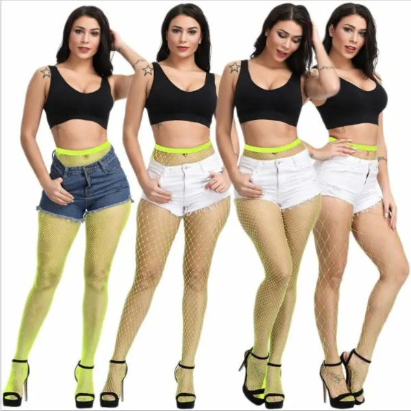 Women’s Plus Size Fishnet Stockings – Multicolor Mesh Tights, Anti-Hook Nylon