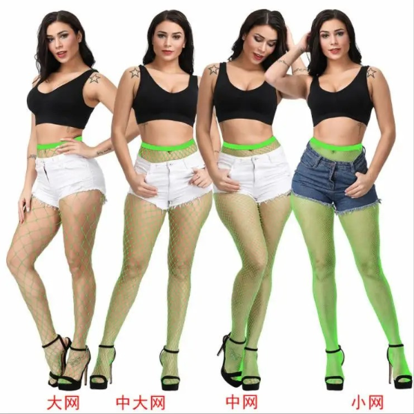 Women’s Plus Size Fishnet Stockings – Multicolor Mesh Tights, Anti-Hook Nylon