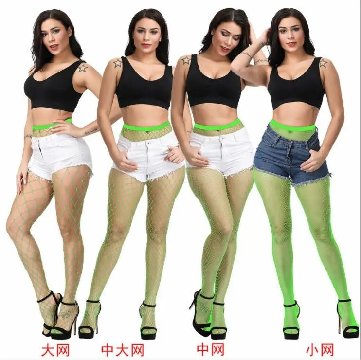 Women’s Plus Size Fishnet Stockings – Multicolor Mesh Tights, Anti-Hook Nylon
